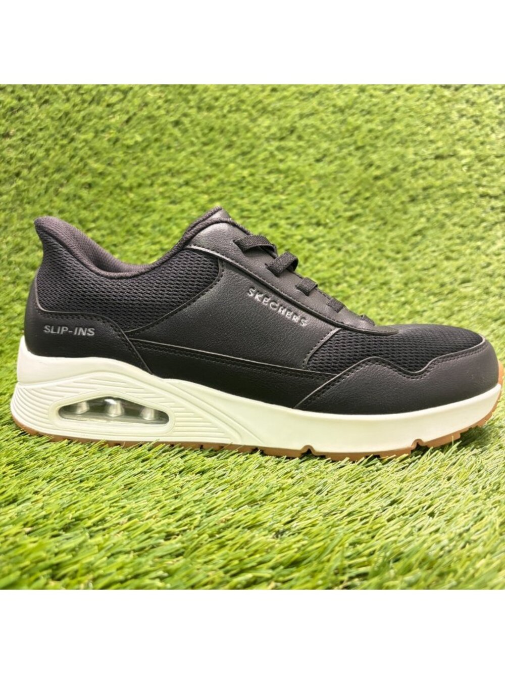 Skechers Uno-Banksia Mens Size 9 Black White Athletic Running Shoes Sneakers